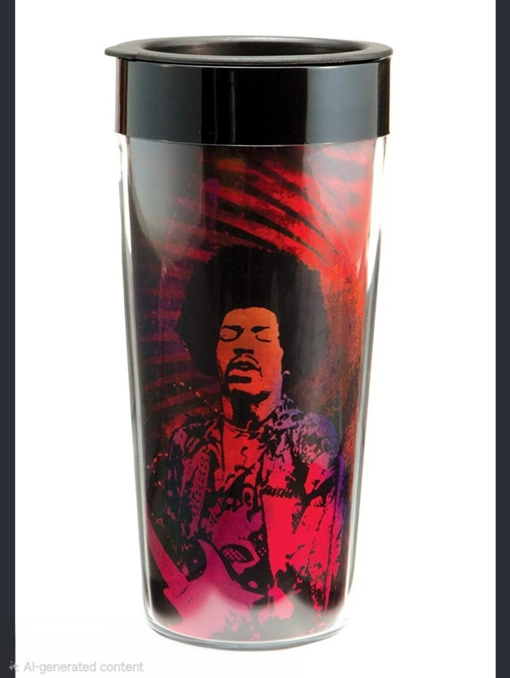 NWT Vandor Jimi Hendrix 16 Oz Insulated Plastic Travel Mug Tumbler Retro